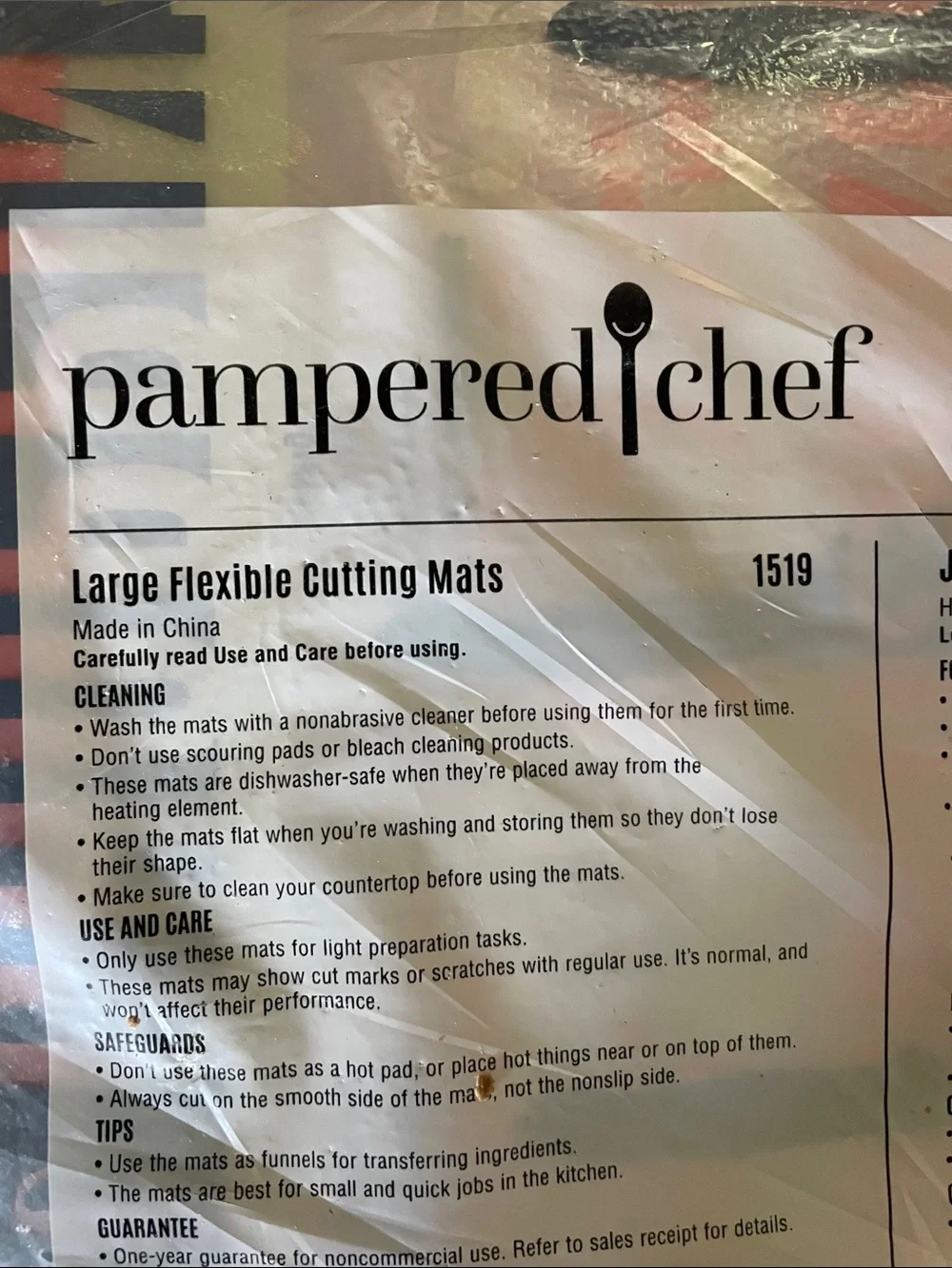 Pampered Chef Prep It Up! Party Prep Mat in Yellow and Red